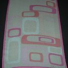 Anne Klein Pink and White Geometric Sheer Oblong Scarf