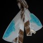 Vera Neumann Brown and Blue Splashes of Color Oblong Scarf