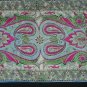 Vintage Large Oblong Paisley Print Scarf Blue, Pink & Green