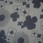 Vintage Mod Flowers Navy and White on Sheer White Silk