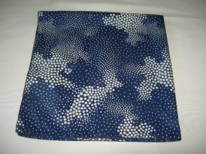 Vintage Navy and White Polka Dot Square Scarf