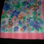 Vintage Italian Pink, Blue and Green Square Scarf