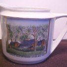 OLD DEDHAM, MASS. GERMAN SOUVENIR CHINA PITCHER