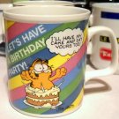 Vintage '78 Retro GARFIELD Birthday Coffee Cup Mug CAKE