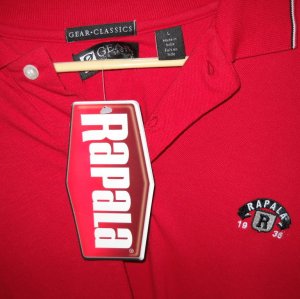 25% off NWT Mens L RAPALA Red Polo Fishing Lure Gear Shirt NEW