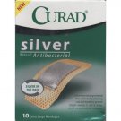 Curad Silver Natural Antibacterial, 10 Extra Large Bandages CURA477622A