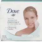 Dove Sensitive Essentials Fragrance Free Cleansing Cloths + Vanity Case 30 Soft Cloths DOVE010004