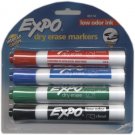 Expo Dry Erase Markers, Intense Colors, Low Odor Ink, Chisel Tip, 4 Markers: Red, Blue, Green & Blac