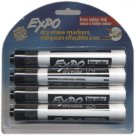 Expo Dry Erase Markers, Low Odor Ink, Black Ink, 4 markers EXPO806610