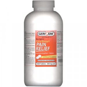 Gericare Extra Strength Pain Relief Acetaminophen Tablets 1000 Tablets 500 mg each (Pack of 2), Comp