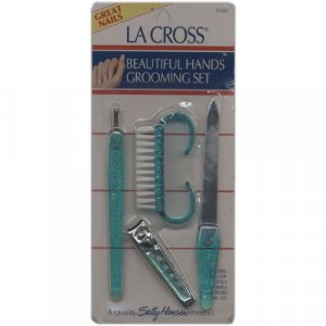 La Cross Beautiful Hands Grooming Set, Contains: 1 Nail Clip, 1 Cuticle Trimmer, 1 Nail Brush, 1 Nai