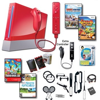 Nintendo wii red mario bundle limited edition 25th