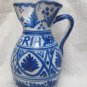 Vintage Sangria Pitcher Blue & White