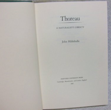 Thoreau by Hildebidle, John