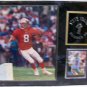 Steve Young Plaque with Baseball Card Signed