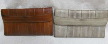 EELSKIN WALLETS (2) Grey & Brown