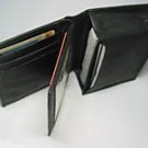 Man's Men's Leather Wallet  With ID Credit Card Holder Black