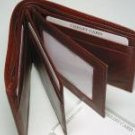 Men's Man's Bi-fold Bifold Fine Cow Hide Leather Wallet Brown