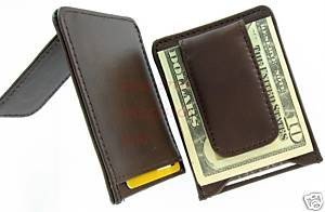 Man's Men Cow Leather Money Clip Wallet Credit Card Holder