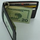 Man Men's Fine Leather Wallet Business Card ID Holder Money Clip