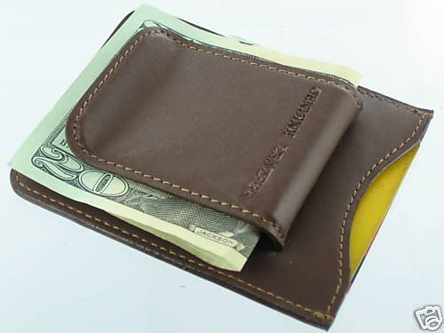 Leather Credit Business Card ID Cash Holder Wallet Money Clip