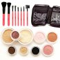 21pc Mineral makeup kit foundation eye shadow pink brushes-Fairly light-Light-Medium-Tan-Dark-Deep