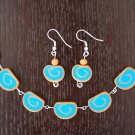 Blue & Gold Bracelet & Earring