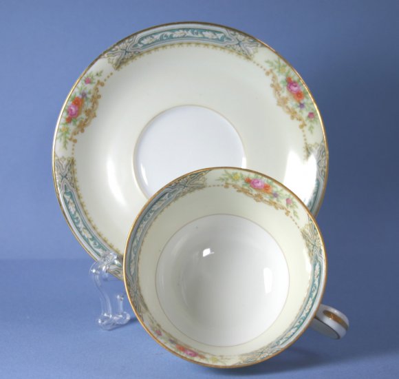 Rose China Occupied Japan 4007 Cup and Saucer Set (Footed)