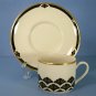 Pickard Ensemble Black Cup and Saucer Set (Flat)