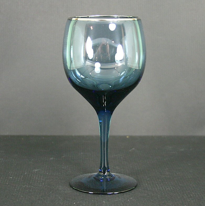 Lenox Crystal Blue Shadow (Platinum Trim) Wine Glass