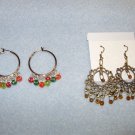 metal earrings with accents