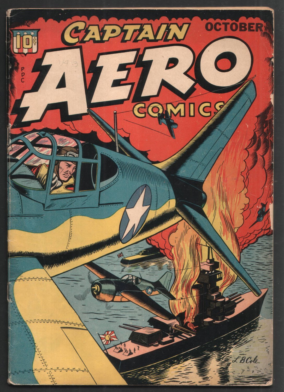 CAPTAIN AERO COMICS VOl.4, NUMBER 3 (17) OCT. 1944 UNRESTORED VG