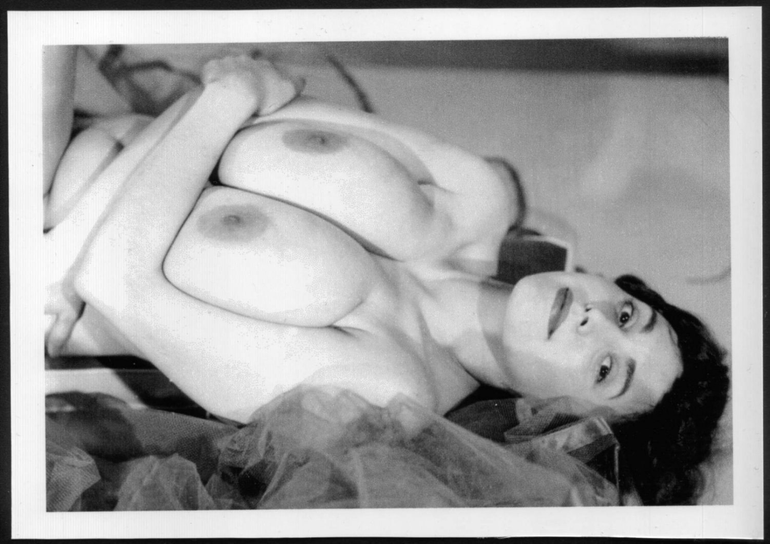 Linda west topless nude huge heavy hanging boobs pose 5X7 reprint LW-45.