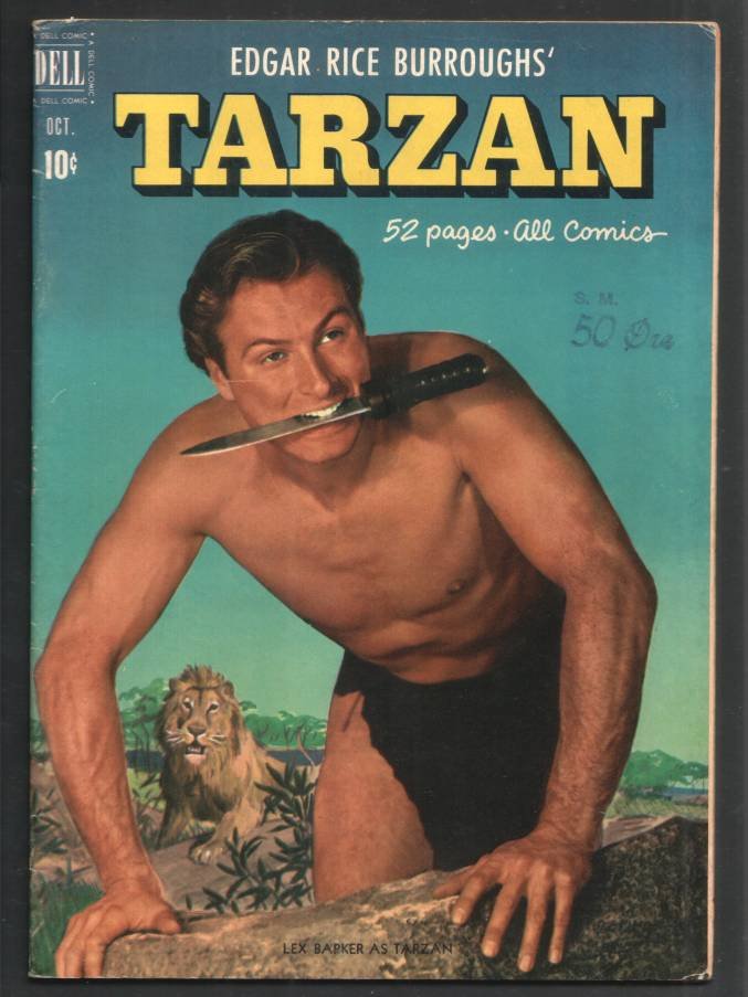 TARZAN COMICS #25 LEX BARKER COVER FINE CONDITION OCT. 1951 PRICE STAMP ON COVER