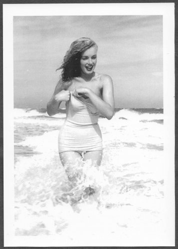MARILYN MONROE BUSTY IN WHITE BATHING SUIT NEW REPRINT 5 X 7 #102