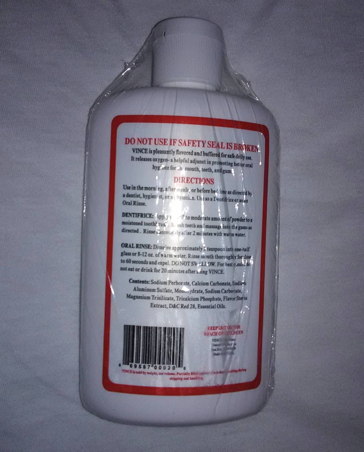 VINCE GUM & MOUTH CARE ORAL RINSE & DENTIFRICE NEW SEALED ORIGINAL