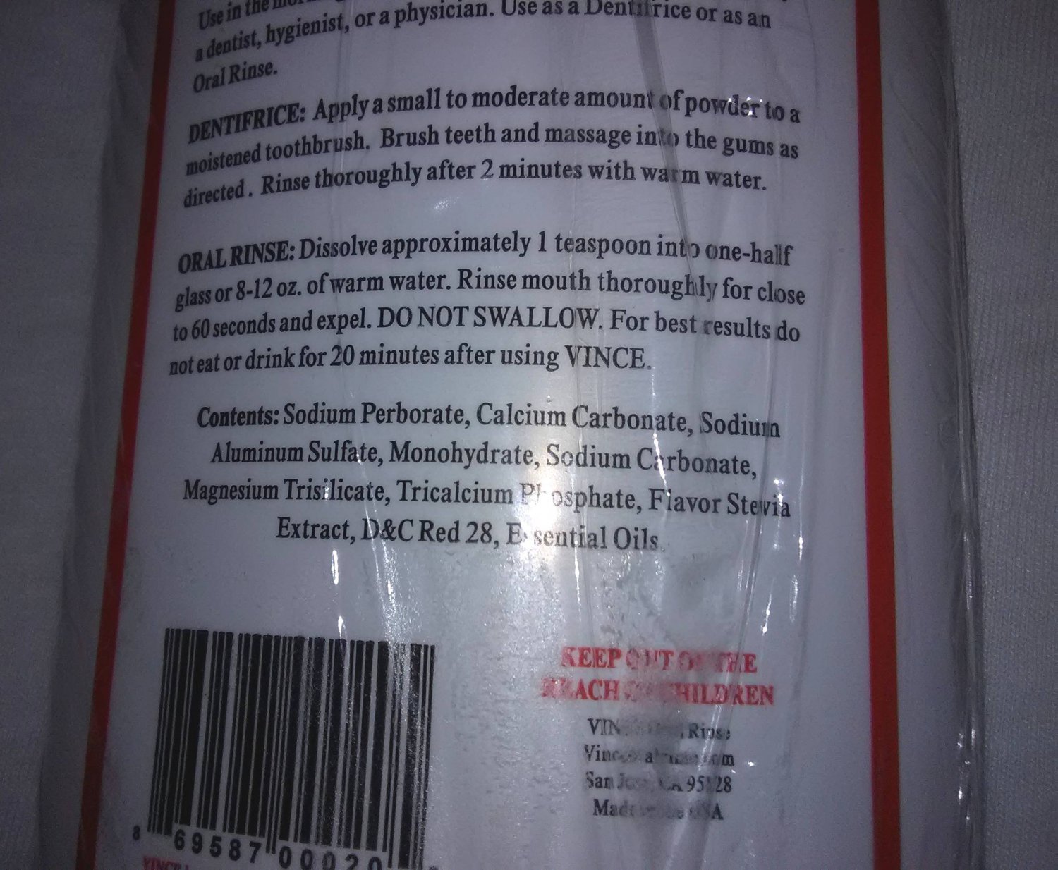 VINCE GUM & MOUTH CARE ORAL RINSE & DENTIFRICE NEW SEALED ORIGINAL