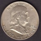 1949-D FRANKLIN SILVER HALF DOLLAR CIRCULATED CONDITION