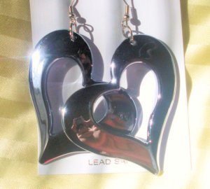 Silver Open Heart Earrings