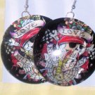 "Love kills" Black Earrings
