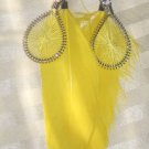 Yellow Feather Earrings