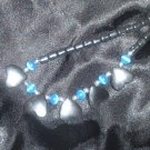 Hearts w/blue Necklace