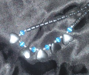 Hearts w/blue Necklace