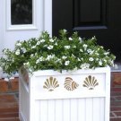 15" white shell patio planter