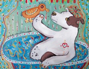 American Pit Bull Terrier Takes a Bath