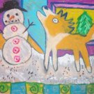 Sheltie Meets Mr. Snowman