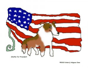 Sheltie for President Dog Art Print