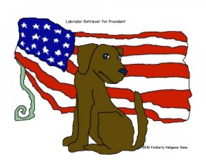 Chocolate Lab for President Dog Art Print