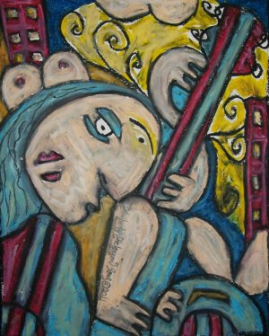 "Blues City Rock" Modern Cubism Giclee Art Print