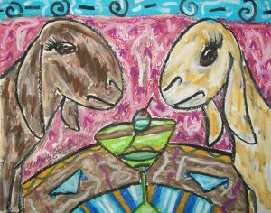 Do Nubians Have Martinis Giclee Art Print Dairy Goat Nubian Martini